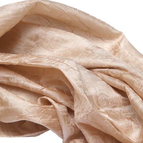 Silk Blend Textured Scarf Shawl Wrap Tassels Gold Yellow - Picture 4 of 8